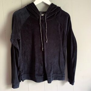 NICOLE MILLER New York Dark Navy Velour Hoodie S